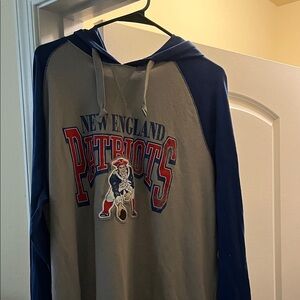 Fanatics New England Patriots Blue and Gray Hoodie